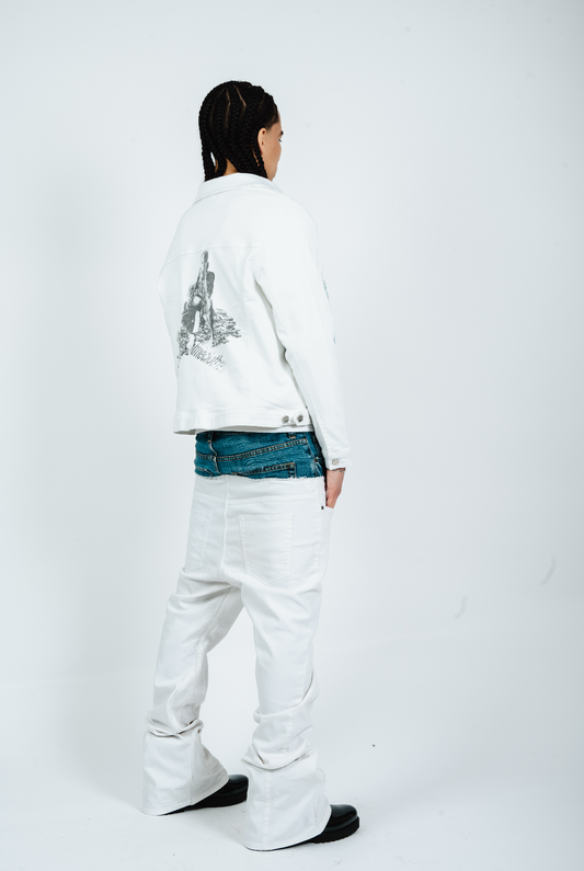 Bleached Cut up Jeans M
